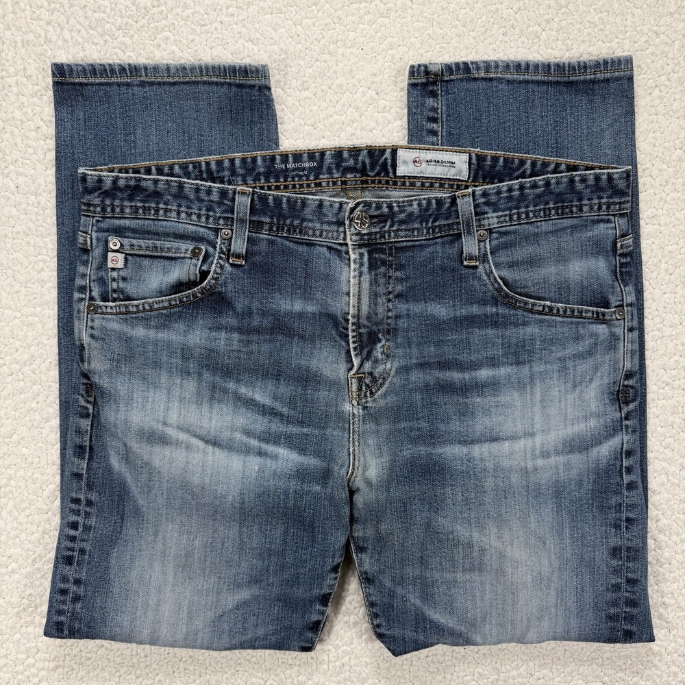 AG Matchbox Slim Straight Jeans Men's 38x29 Blue Casual Denim Streetwear Grunge
